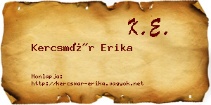 Kercsmár Erika névjegykártya